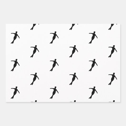 Abbildung Skaten Silhouette Packpapier Set von 3 Geschenkpapier Set (Vorderseite 3)