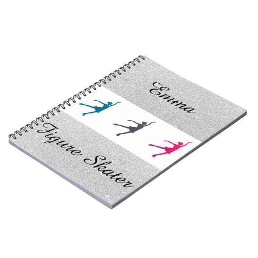 Abbildung Skaten Silver Sparkle Notizblock (Linke Seite)