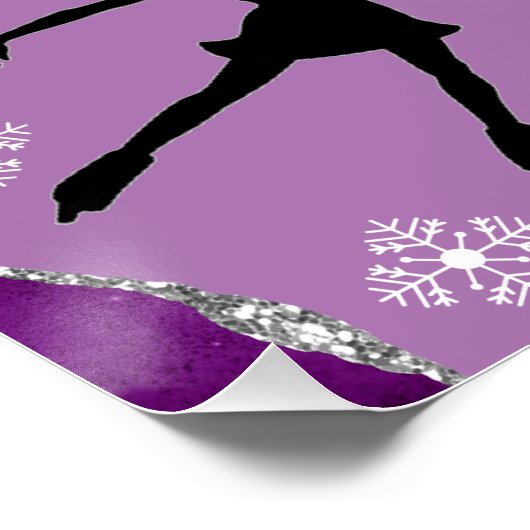 Abbildung Skaten Snowflake Lila Marbella Silver Gl Poster (Ecke)