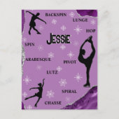 Abbildung Skaten Snowflake Lila Marbella Silver Gl Postkarte (Vorderseite)