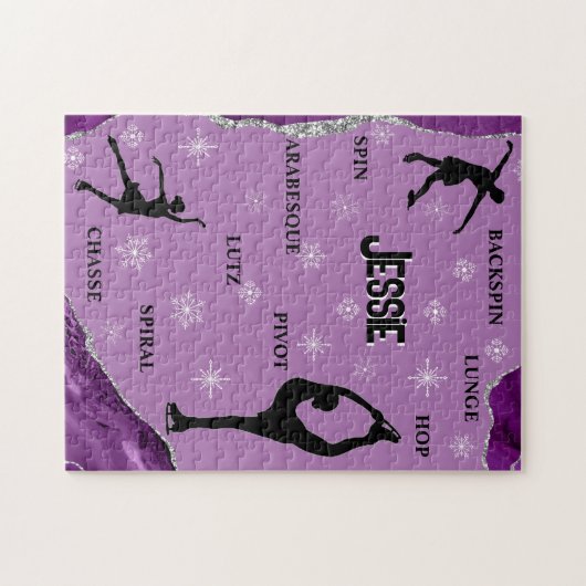 Abbildung Skaten Snowflake Lila Marbella Silver Gl Puzzle (Horizontal)