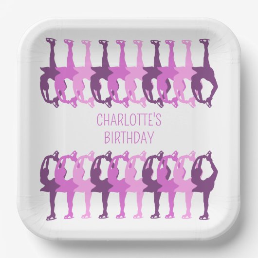 Abbildung Skaten synchronisierte Gruppe Personalis Pappteller (Vorderseite)