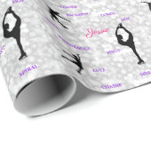 Abbildung Skaten Typografy Wrapping Paper mit Name Geschenkpapier (Rolleneckpunkt)