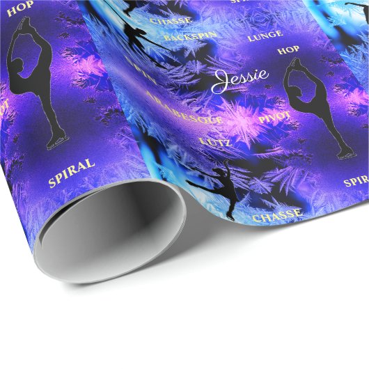 Abbildung Skaten Typografy Wrapping Paper mit Name Geschenkpapier (Rolleneckpunkt)