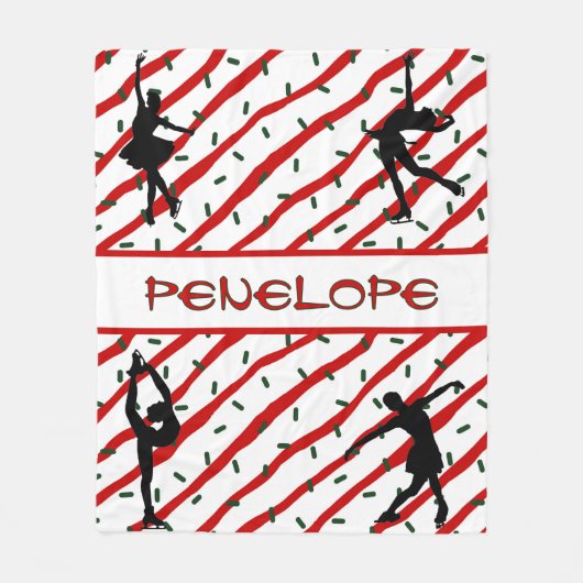 Abbildung Skaten Weihnachts-Sprinkrot Fleecedecke (Vorderseite)