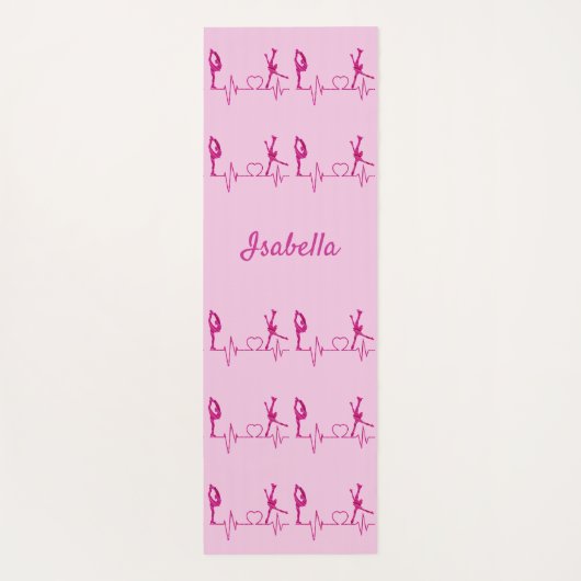 Abbildung Skaten Yogamattel Herzschlag Rosa Schwen Yogamatte (Rückseite)