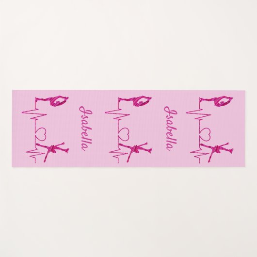 Abbildung Skaten Yogamattel Herzschlag Rosa Schwen Yogamatte (Vorderseite (Horizontal))