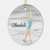 Abbildung Skater Blonde in Aqua Keramik Ornament (Links)