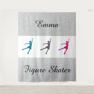 Abbildung Skater des Mädchens Personalisiert mit N Wandteppich