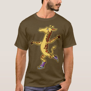 Abbildung Skater Giraffe Ice Skaten Skate Wintersp T-Shirt