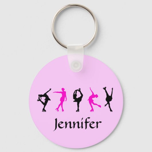 Abbildung Skater Girls & Name Key Chain (blassrosa Schlüsselanhänger (Vorderseite)