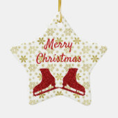 Abbildung Skater - Gold und Rot Keramik Ornament (Hinten)