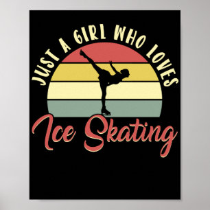 Abbildung Skater Nur ein Mädchen, das Ice-Skaten-L Poster