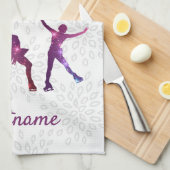 Abbildung Skater Rosa Lila Stern - Eishandtuch Geschirrtuch (Viertel Falte)