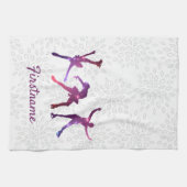 Abbildung Skater Rosa Lila Stern - Eishandtuch Geschirrtuch (Horizontal)