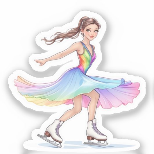 Abbildung Skater Sticker Farbenfrohe Regenbogenges (Vorderseite)