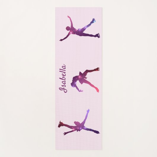 Abbildung Skater Yoga Mat Silhouetten lila Sterne Yogamatte (Vorderseite)