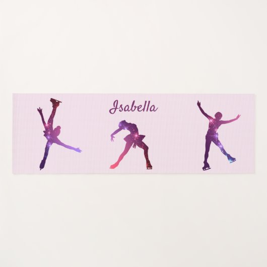 Abbildung Skater Yoga Mat Silhouetten lila Sterne Yogamatte (Vorderseite (Horizontal))