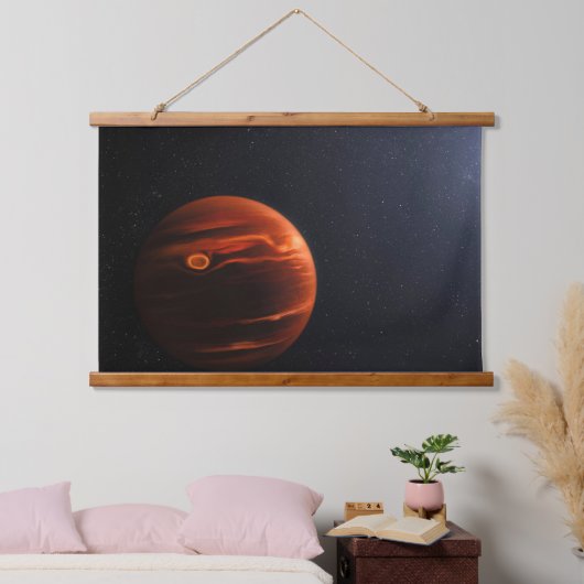 Abbildung von Exoplanet VHS 1256 B und seinen Ster Wandteppich Mit Holzrahmen (Schlafzimmer)