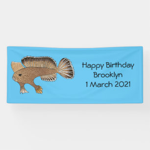 Abbildung von Handfish Cartoon Banner