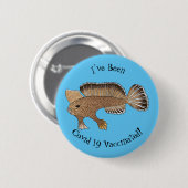 Abbildung von Handfish Cartoon Button (Vorne & Hinten)