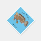 Abbildung von Handfish Cartoon Serviette (Ecke)