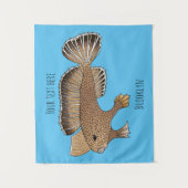 Abbildung von Handfish Cartoon Wandteppich (Vorderseite)