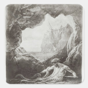 Abbildung von "Les Travailleurs de la Mer" Quadratischer Aufkleber