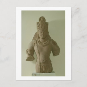 Abbildung von Lord Vishnu, Mathura (roter Sandstei Postkarte