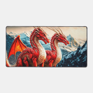 Abbildung von sitzenden Drachen Schreibtischunterlage