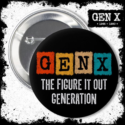Abbildung X Generation X Gen Xer Funny Gen X Button