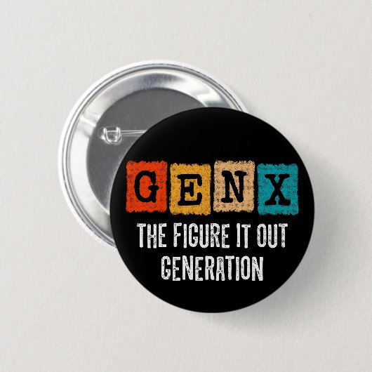 Abbildung X Generation X Gen Xer Funny Gen X Button (Vorne & Hinten)
