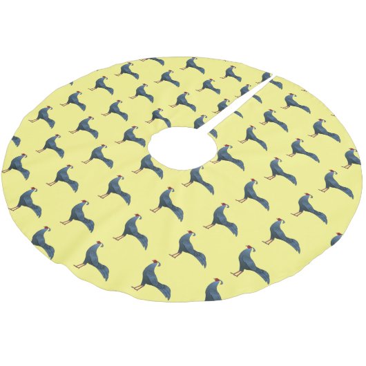 Abbildung zum Cartoon von siamesischen Feuervögeln Polyester Weihnachtsbaumdecke (Schrägansicht)