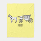 Abbildung zum Hochzeitspferd & Kutsche Cartoon Fleecedecke (Vorderseite)