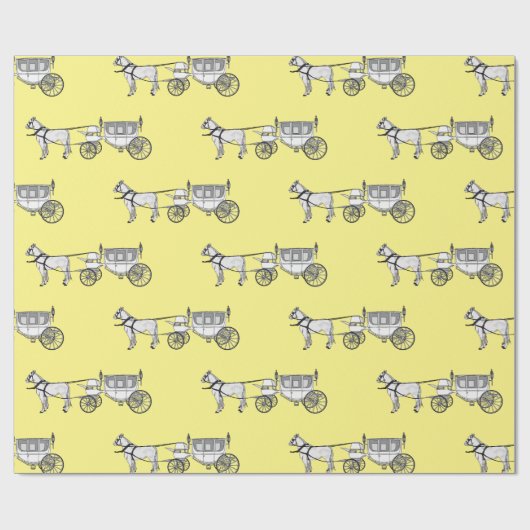 Abbildung zum Hochzeitspferd & Kutsche Cartoon Geschenkpapier (Flach)