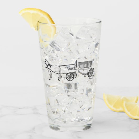 Abbildung zum Hochzeitspferd & Kutsche Cartoon Glas (Vorderseite Ice)