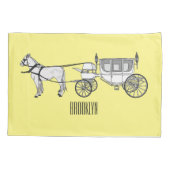 Abbildung zum Hochzeitspferd & Kutsche Cartoon Kissenbezug (Rückseite)