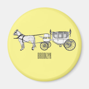 Abbildung zum Hochzeitspferd & Kutsche Cartoon Magnet
