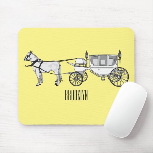 Abbildung zum Hochzeitspferd & Kutsche Cartoon Mousepad (Mit Mouse)