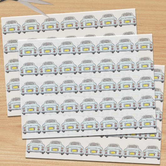 Abbildungen Blasses Aqua Figaro Papier zum Autogew