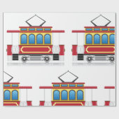 Abbildungen der Straßenbahn Geschenkpapier (Flach)