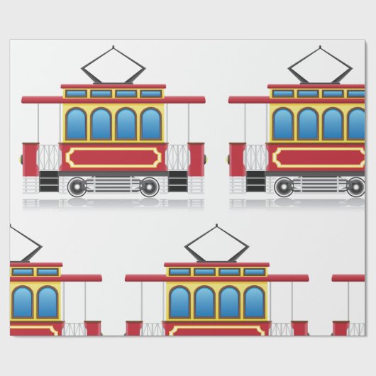 Abbildungen der Straßenbahn Geschenkpapier (Flach)