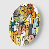 Abbildungen für Hunde und Katzen Große Wanduhr (Winkel)
