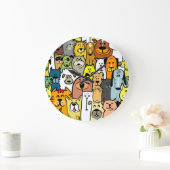 Abbildungen für Hunde und Katzen Große Wanduhr (Zuhause)