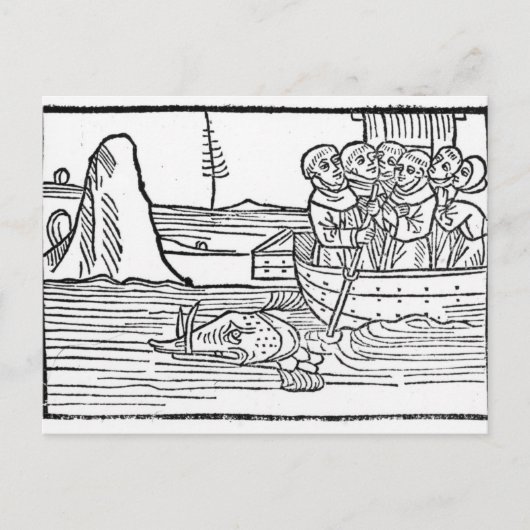 Abbildungen von "Die Reise von St. Brendan" Postkarte (Vorderseite)