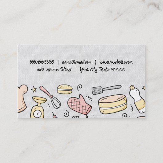 Abbildungen zum Backen | Kulinarisch | CATERING Visitenkarte (Rückseite)