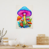 Abbildungen zur Verbreitung von Waldmushroom Poster (Küche)