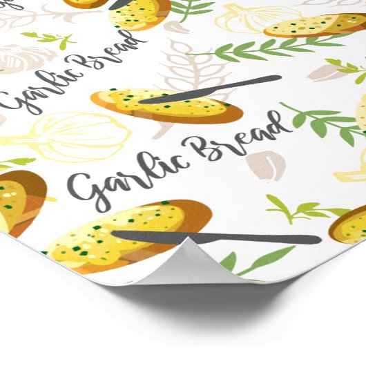Abbildungsmuster für Knoblauchbrot V1 Poster (Ecke)