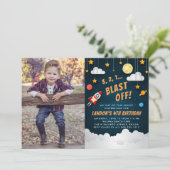 Abblasen | Einladung zum Foto der Geburtstagsparte (Stehend Vorderseite)