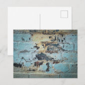 Abblätternde Farbe auf Backsteinwandstruktur Postkarte (Vorne/Hinten)